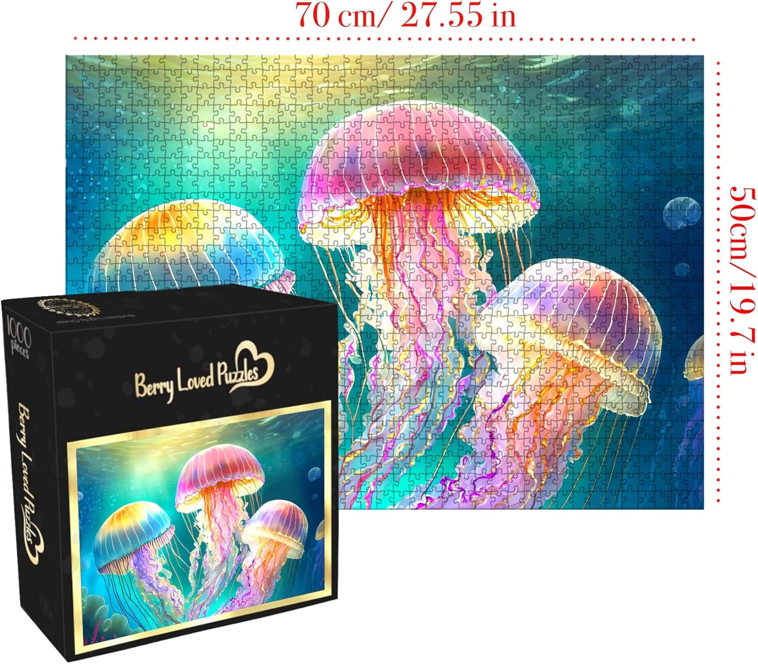 Bioluminescent Beauties Jigsaw Puzzle for Adults - 1000 Piece Great for Family Time and Friend Gift Ideas - Premium Berry Loved Puzzles