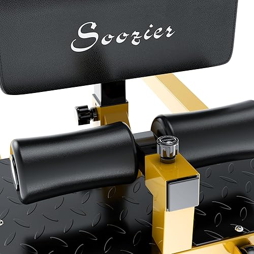 Miniatura 6 de Soozier 3-in-1 Padded Push Up Sit Up Deep Sissy Squat Machine Home Gym Fitness Equipment Amarillo,Negro -,https://www.amazon.com/dp/undefined