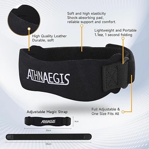 Miniatura 2 de Rodilleras de cuero para dolor de rodilla, correa de soporte de rótula, banda estabilizadora ajustable del tendón rotuliano para saltadores de