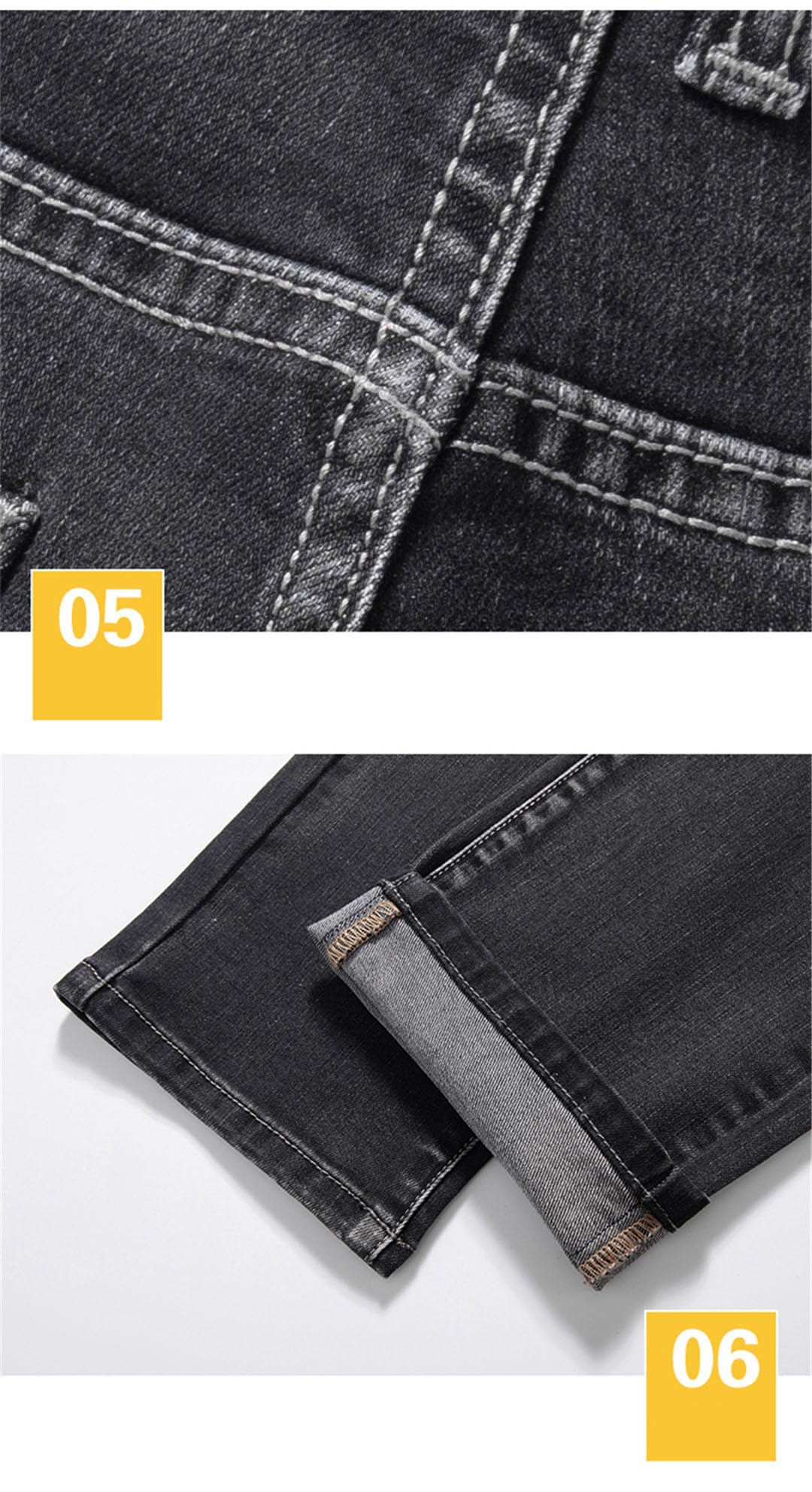 Vogrtcc Pantalones Vaqueros Ajustados para Hombre, Rectos, Informales, De Negocios, Elásticos, De Mezclilla