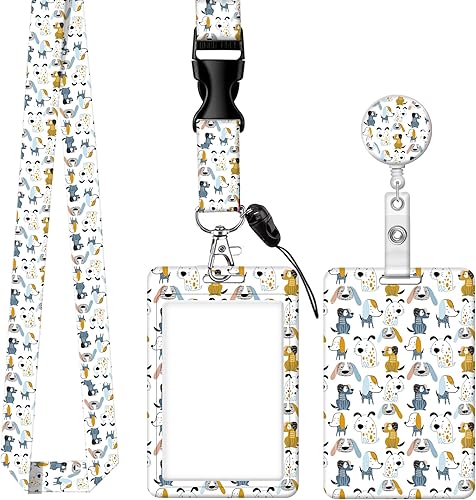 BLOCIT Cordones para insignias de identificación y llaves, divertido carrete de insignia retráctil con clip, soporte para insignias de