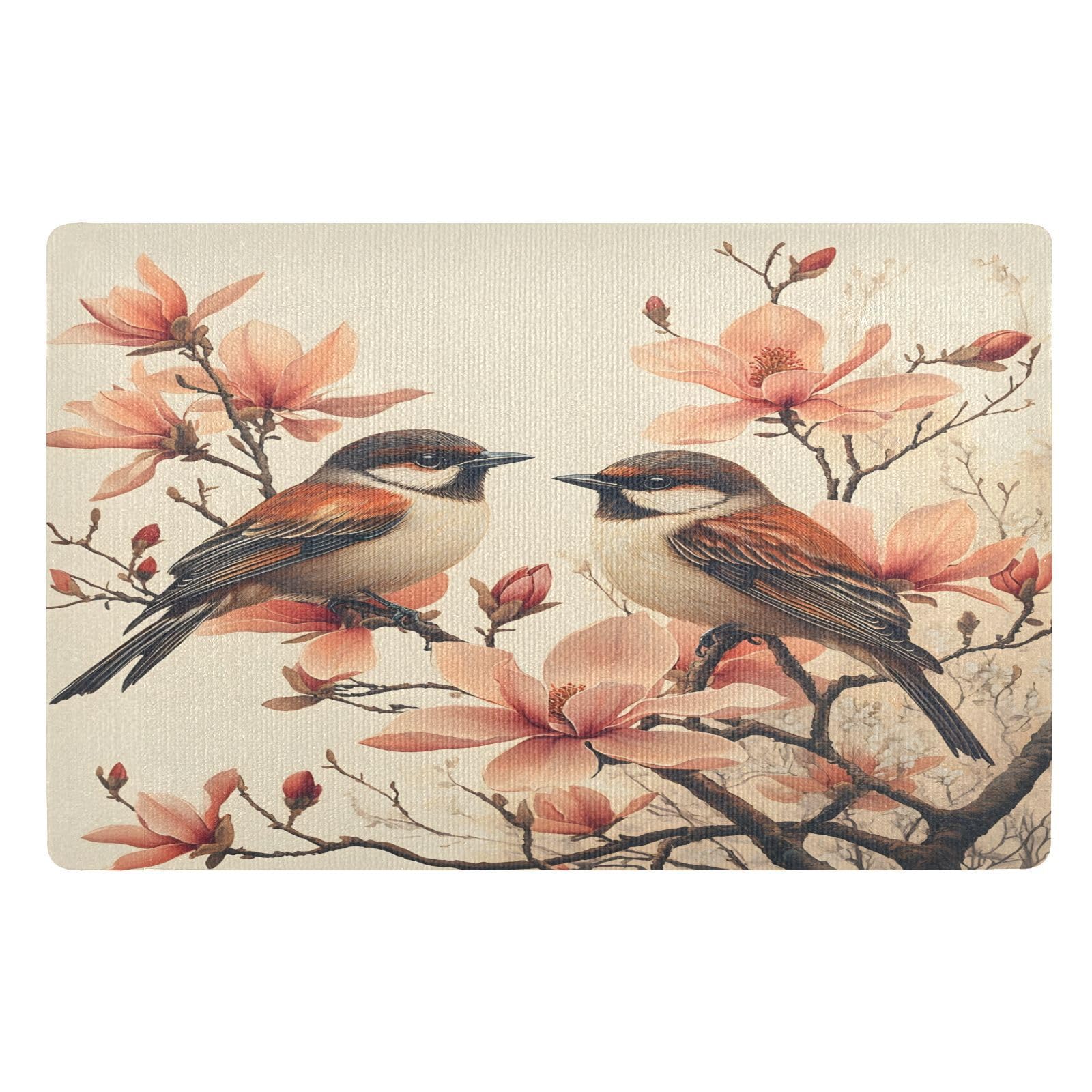 Tapis d'entrée oiseaux roses : embellissez votre intérieur avec ce paillasson antidérapant