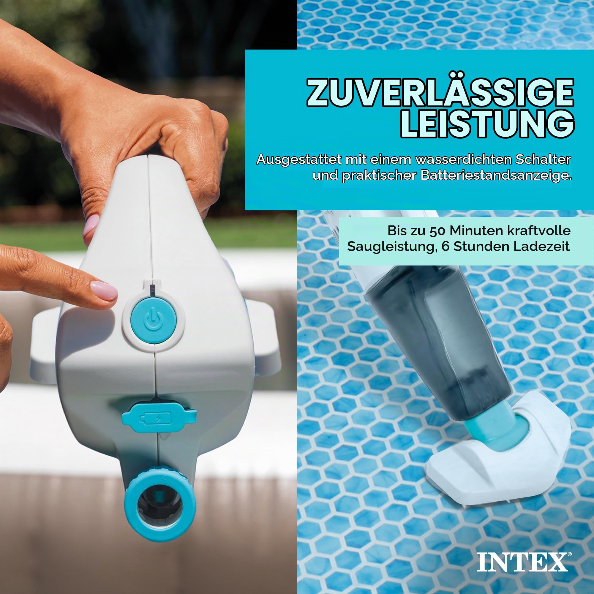 Intex 45 Liter Pool- und Spa-Vakuum ZR100, geeignet für den Einsatz mit allen PureSpas, oberirdischen Pools und Bodenpools