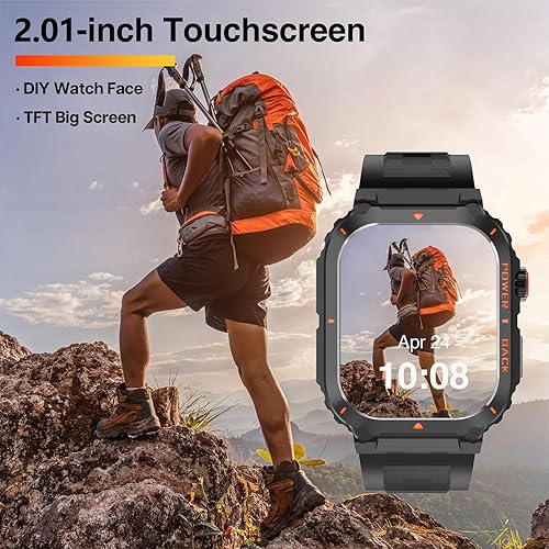 Miniatura 9 de Reloj inteligente militar con GPS para hombre con mapa sin conexión, presión de aire, altitud, brújula, reloj inteligente para teléfonos Android y