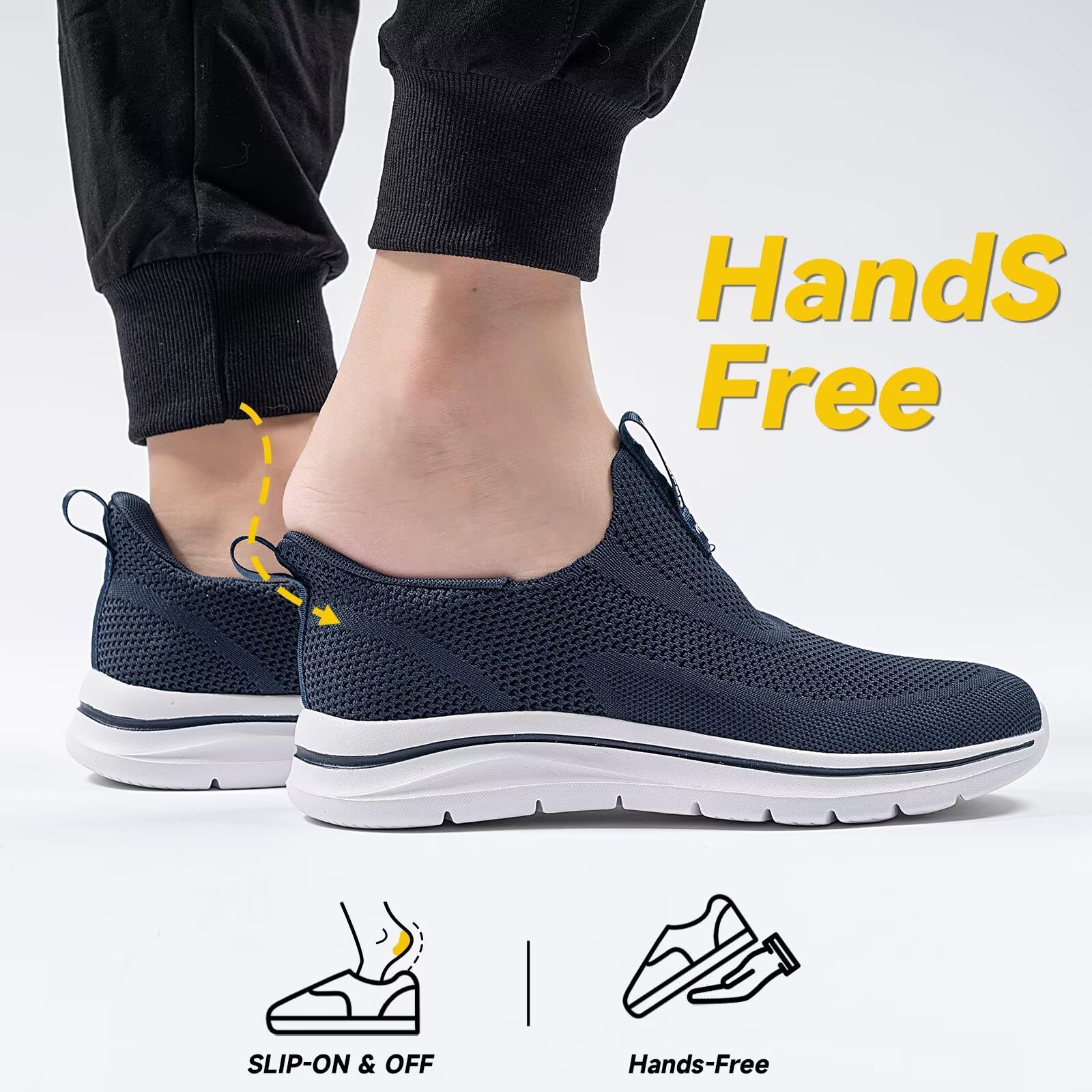 Sosenfer Zapatos de los Hombres Slip On Zapatillas de Deporte Fitness Entrenadores Transpirable sin Cordones Zapatos para Caminar Libre de la Mano de Ocio Slip-On Zapatos para el Gimnasio