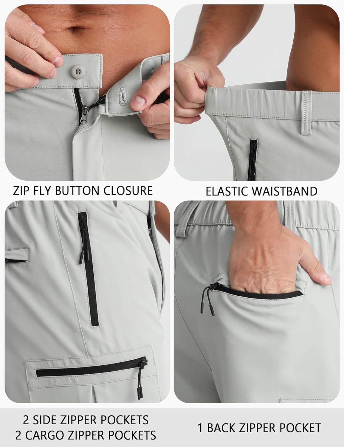 APTRO Men's Cargo Shorts 9" Quick Dry Lightweight Work Shorts for Men Golf Hiking Casual with 5 Zipper Pockets - Image 5