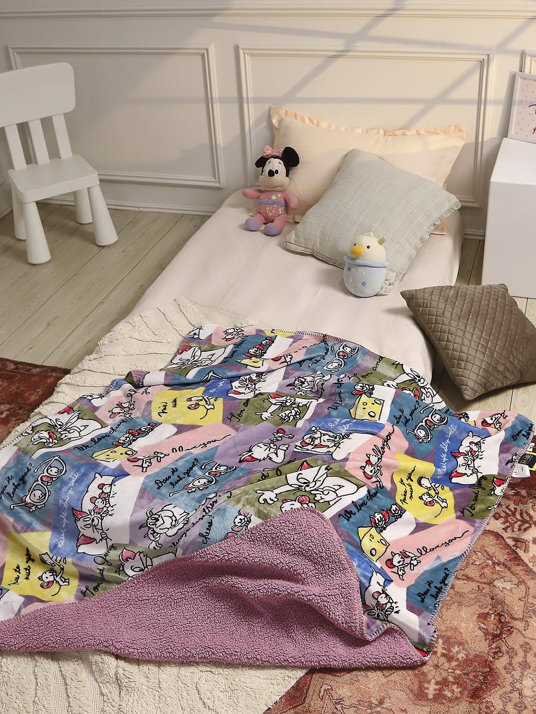 Monte Carlo Baby Kids Unisex Charlie 2 Ply 520 GSM Boys & Girls Winter Blanket (Blue)-picture-10