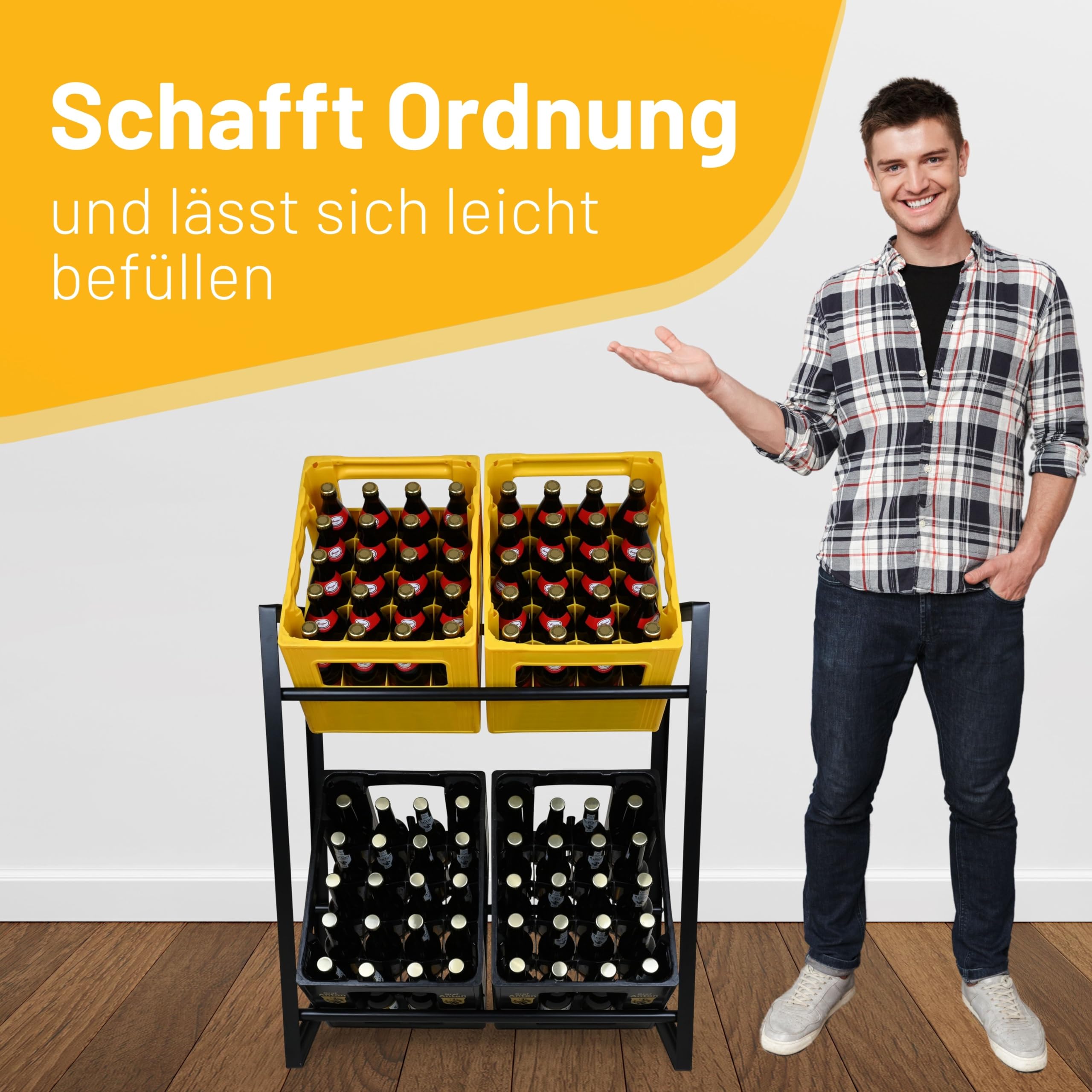 D&D Living® CRINO Getränkekistenregal 4 Kisten | Das Original Getränkeregal | maximale Stabilität und Leichter Aufbau | entwickelt in Österreich