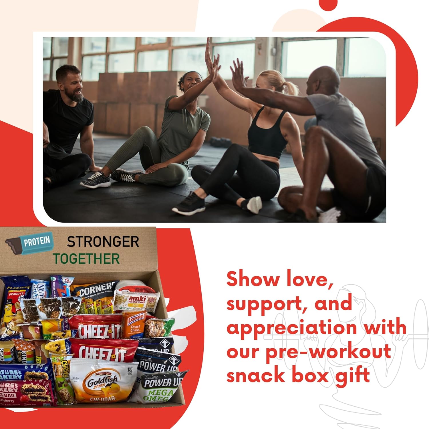 Jumbo Jumble Snack Box (40 Count) Protein Gift Care Package Snacks Variety Pack for Adults Teens Kids Men Women College Office Birthday (Protein Set)