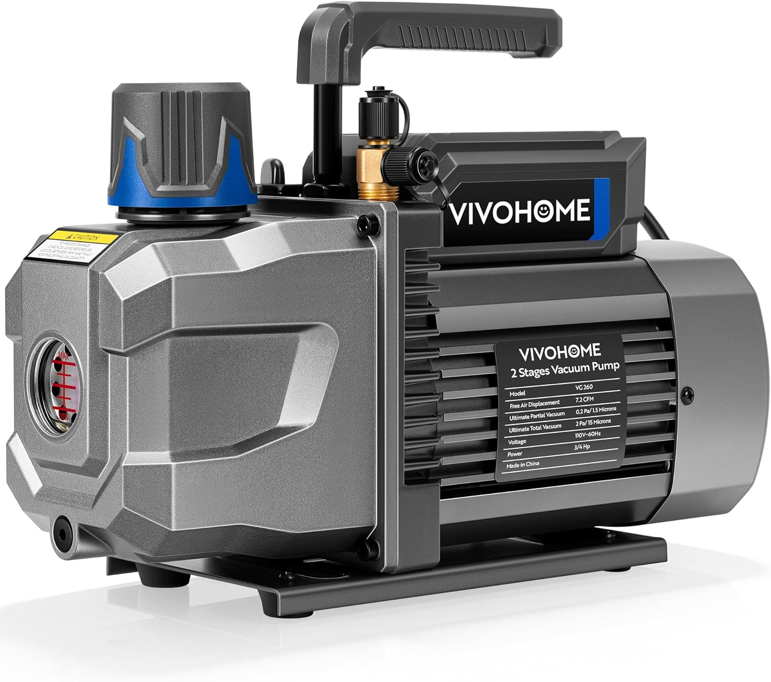 VIVOHOME 1/4 HP 3.5 CFM 1 Stage A2L HVAC Vacuum Pump, Sparkless Motor for R32 R1234yf R454B R134a R22 R410a Systems, Auto AC Vacuum Pump for Air Conditioner Refrigeration Maintenance with Oil Bottle
