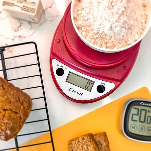 Vista 5 de Escali Balanza de cocina digital Primo (capacidad de 11 libras/ 5 kg) (aumento de 0.05 oz/ 1 g) Balanza de alimentos de primera calidad para hornear