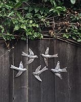Vista 5 de Juego de 5 pájaros decoración de pared, bonitos pájaros voladores, para interiores y exteriores, hechas a mano, decoraciones de pared para sala