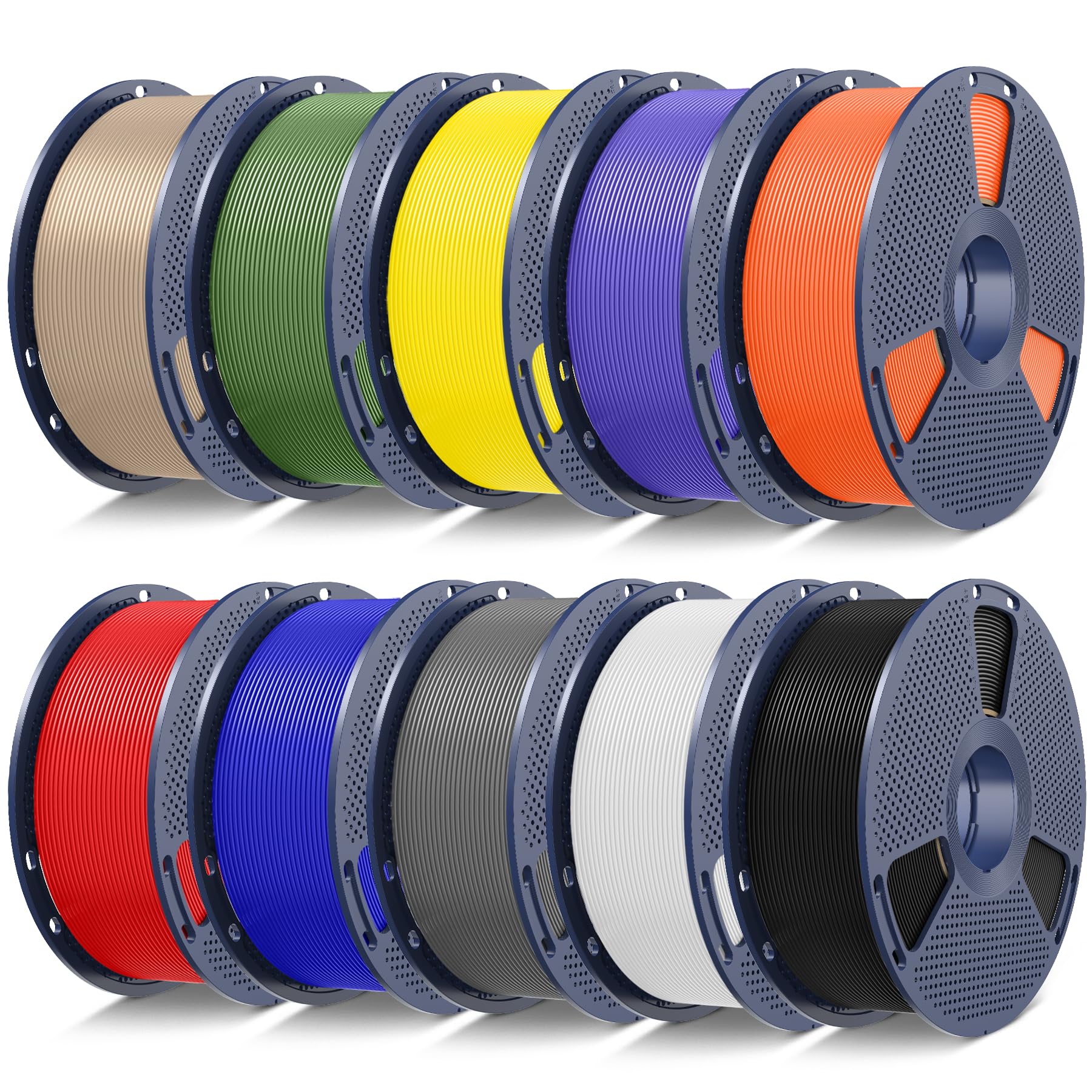 sunlu pla20 3d printer filament bundle10kg upgrade pla plus filament 175mm 3dfilament multicolor 1kg spool 10 pack blackwhitegreyblueredyellowolive greenorangepurplewood color