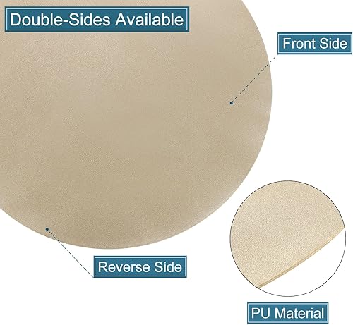 Miniatura 3 de Uxcell 4 manteles individuales de piel sintética para mesa de comedor, manteles redondos de piel sintética, resistentes al calor, impermeables, a