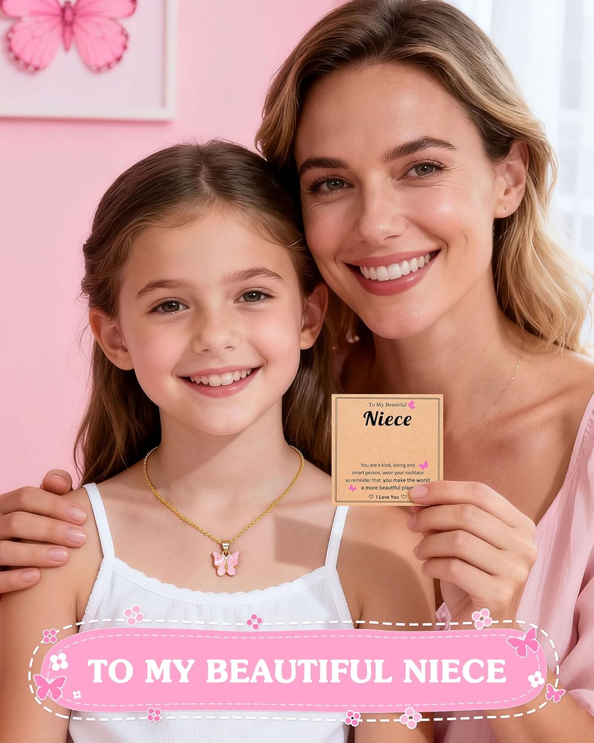 Beautiful Butterfly Necklace Gifts – Jewelry for Granddaughter, Daughter, Niece, Sisters from Mom or Grandma for Birthday, Christmas, Valentines - Image 5