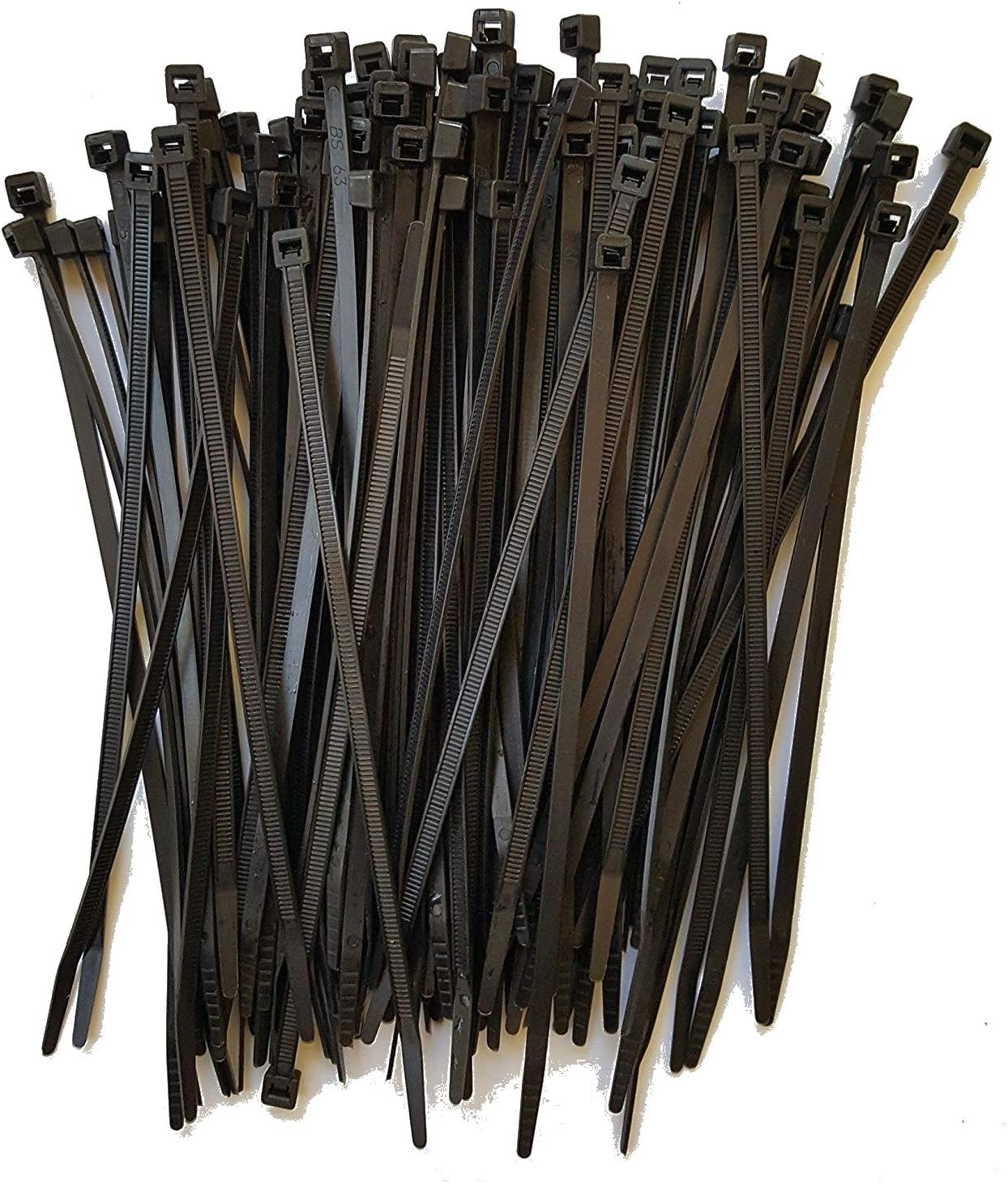 Cable Ties. Standard Duty 7.6 Inch Premium Nylon Wire Management Zip-Ties. 50 LB Tensile Strength USA Strong Cable Ties (100 Pack, UV Black)