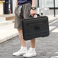 Vista 7 de Estuche rígido de transporte de 16 pulgadas, caja de almacenamiento a prueba de golpes con espuma personalizable, caja de herramientas protectora