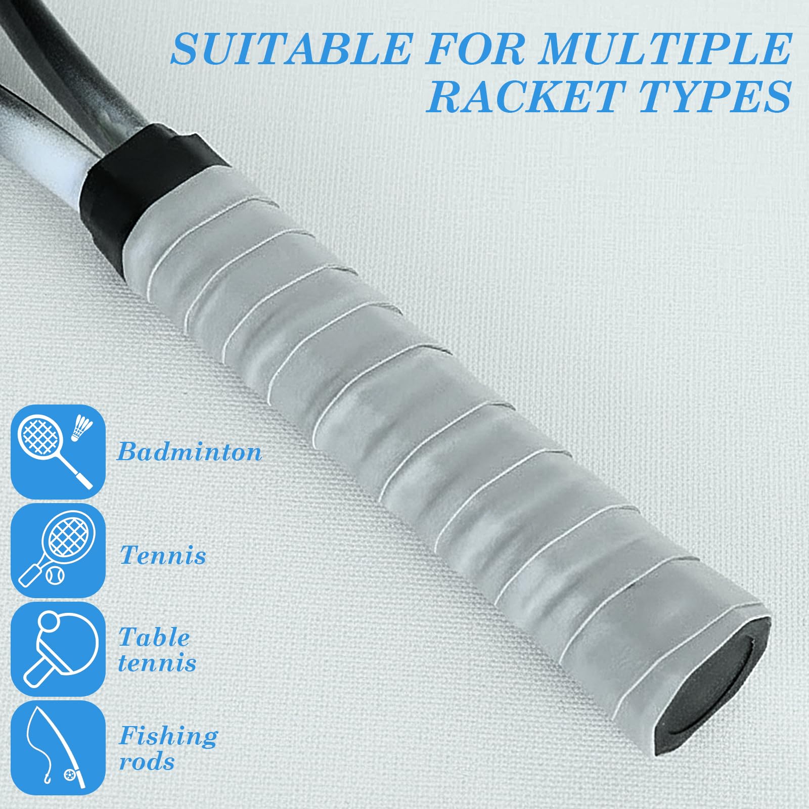 10 piezas Color Cintas de Agarre de Raqueta, Autoadhesivo Antideslizante y Respirable grip raqueta para tenis squash bádminton y tenis de mesa