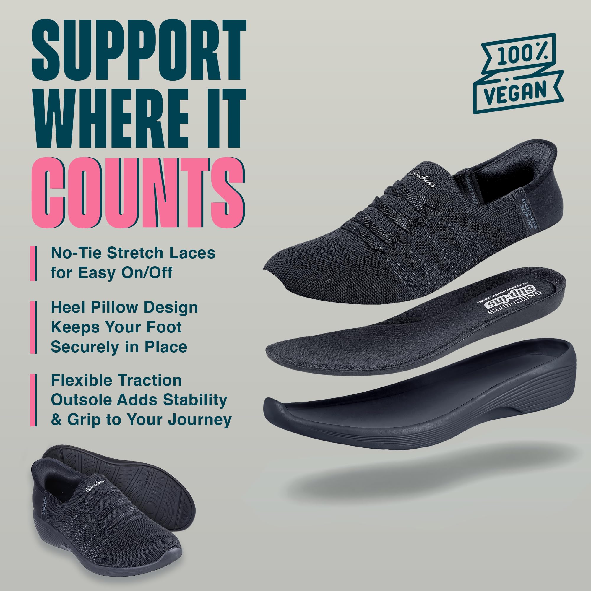 Skechers Damen Arya Swiftly Slip-InTurnschuhe