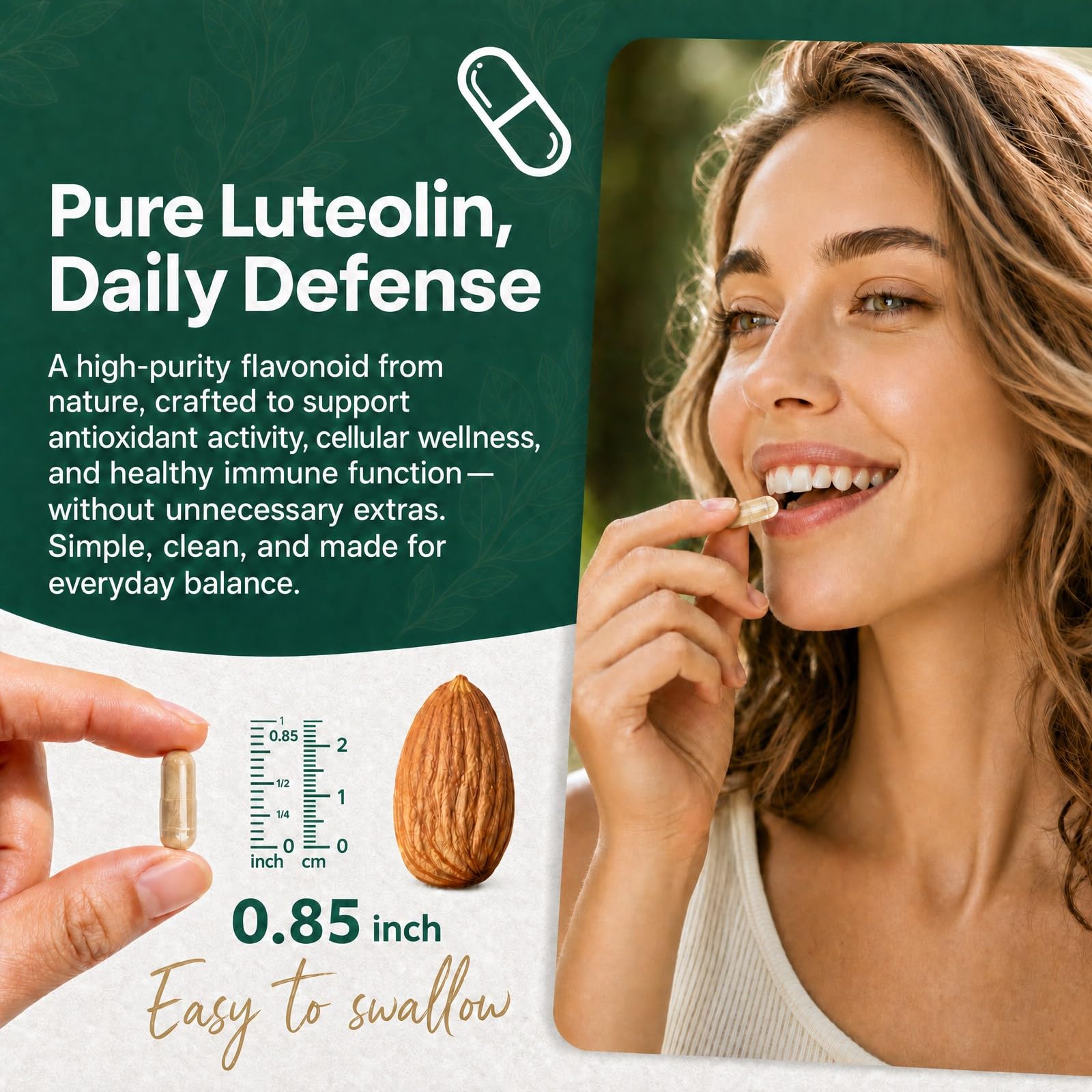 Pure Luteolin Supplement 100 mg, 98% Luteolin, 90 Vegan Capsules — Amazon image 2