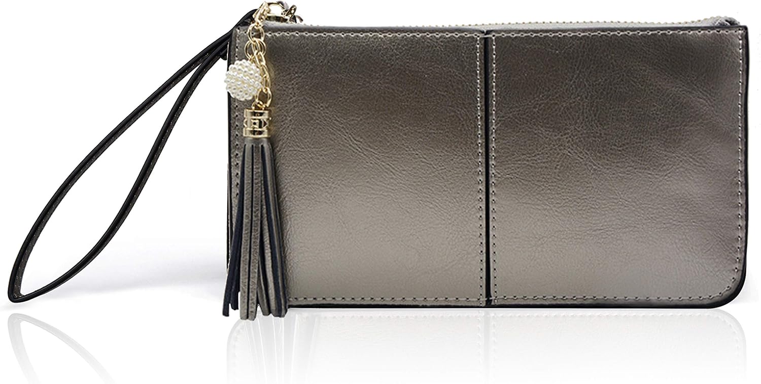 befen Genuine Leather Wristlet Clutch for Women Ultra-Slim Ladies Credit Card Holder Wallet Purses with RFID Protection - Image 2