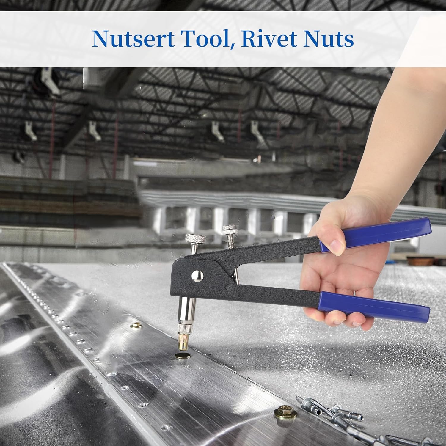 Rivet nut Tool kit,rivnut Tool,500Pcs Metric Rivet Nut Combination (M3/M4/M5/M6/M8) Nutsert Tool kit，Suitable for Automotive, Marine, Decoration, Furniture, Industry, Rivet nut Set
