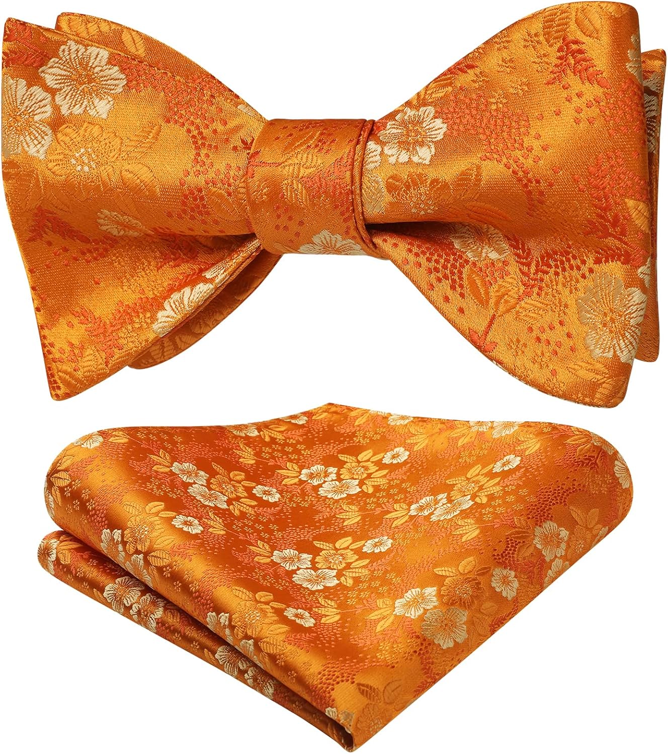 HISDERN Pajaritas para hombre, corbatines florales para hombre, pajarita para hombre, pañuelo tejido jacquard pajarita de bolsillo cuadrado