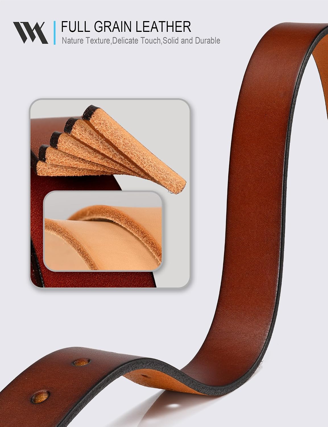 WOLFANT Womens Casual leather Jean Belt,1.1" Ladies Belt with Gold Buckle,100% Italian Full Grain Real Solid Leather
