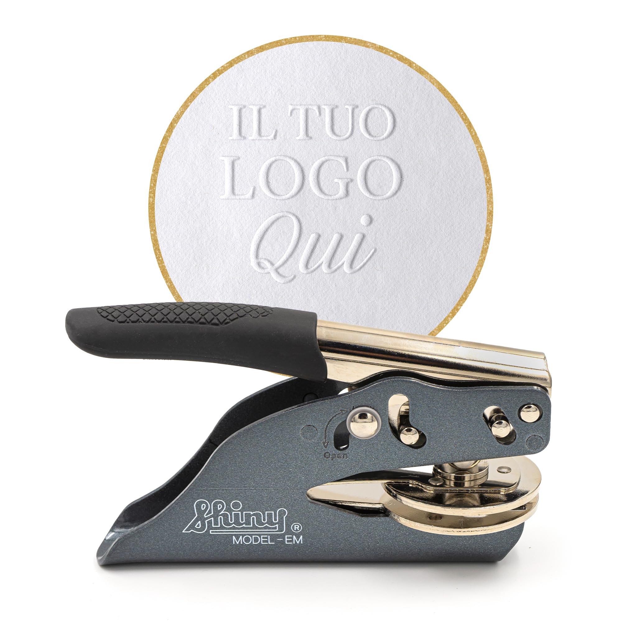 Timbri a rilievo individuali con design personalizzato - Pinze a rilievo personalizzate per carta, perfette per regali e marketing aziendale - Disponibili in esclusiva