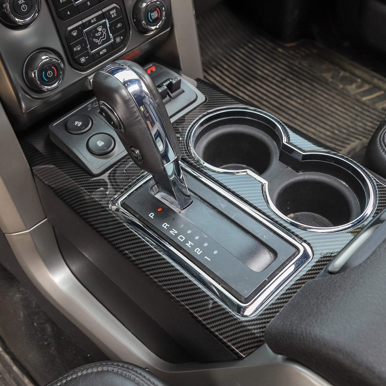 JeCar Carbon Fiber Interior Trim Center Console Panel Cover for 2009-2014 Ford Raptor F150 Interior Accessories