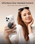 Andobil [2026 Poignée de téléphone magnétique ultra-fine pour MagSafe [360° Rotation] Porte-anneau de téléphone cellulaire magnétique & Un stand pour MagSafe Accessoires & iPhone 17 Air 16 Pro Max Plus 15 14 13 12, Fibre de carbone