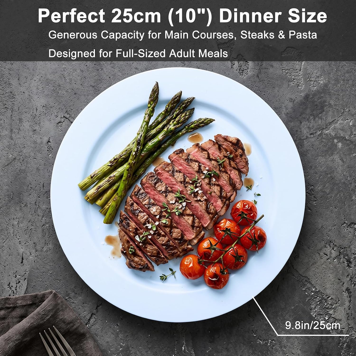 Wheat Straw Plates Set of 2, Reusable Microwave Safe Dinner Plates