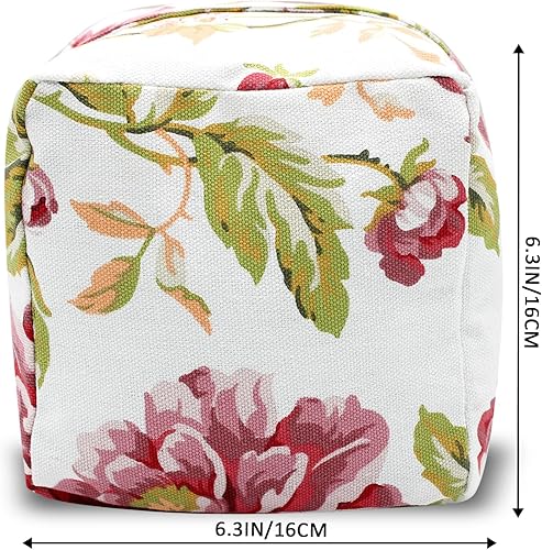 Vista 26 de Tope de puerta decorativo con peso, tope de puerta de tela con asa, cubo cuadrado resistente, protectores de pared para el hogar, oficina, A