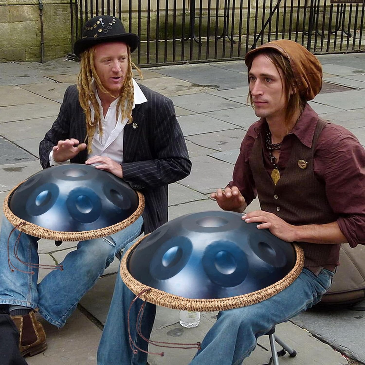 Handpan Drums Sets,G Minor 18 Inches Steel Hand Drum,Stainless Steel Pan Drum Metal Percussion Instruments With Soft Hand Pan Bag,2 Handpans Mallet,Handpans Stand,cleaning Cloth(9 Notes,440hz)