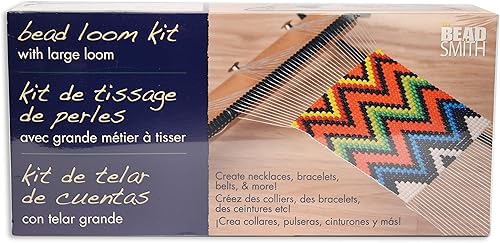 Miniatura 7 de The Beadsmith Kit de telar de cuentas de metal extra ancho, incluye telar extra ancho (14.5 x 6 x 8.5 pulgadas), hilo, agujas y cuentas de vidrio de