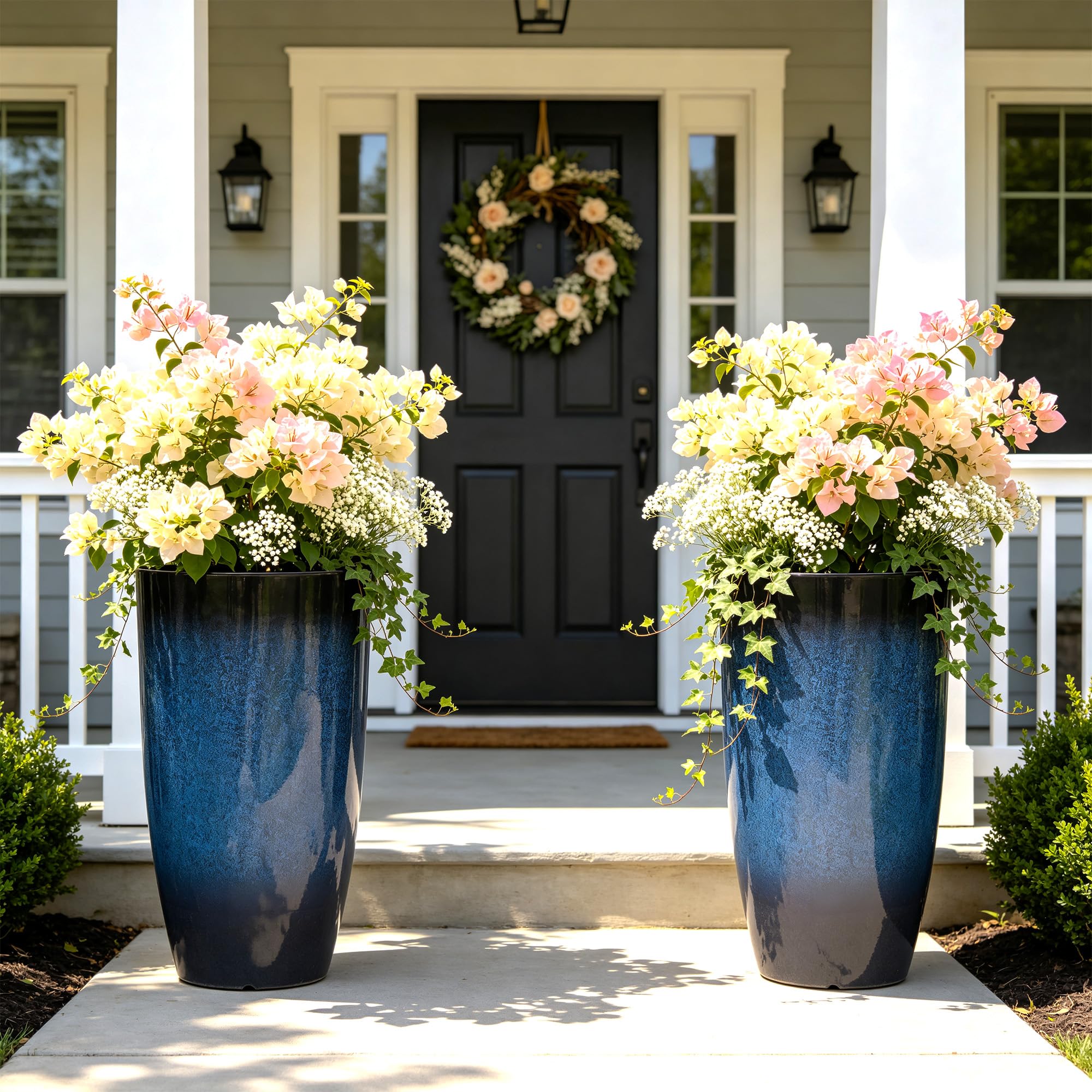 Autodaya 24' Large Tall Outdoor Planters Set of 2