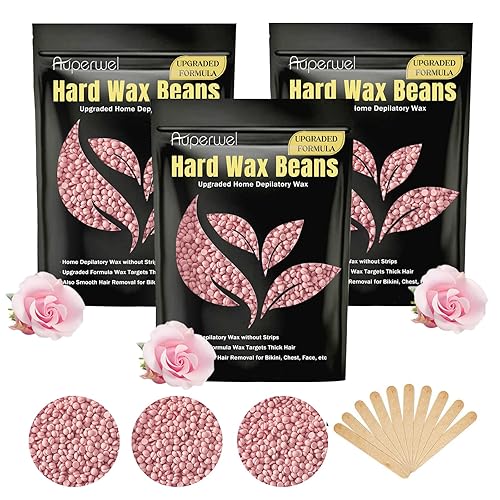 Miniatura 1 de Cuentas de cera dura para depilación (10.5 onzas), cuentas de cera sin dolor, cuentas de cera de bikini brasileño de cuerpo completo con 10