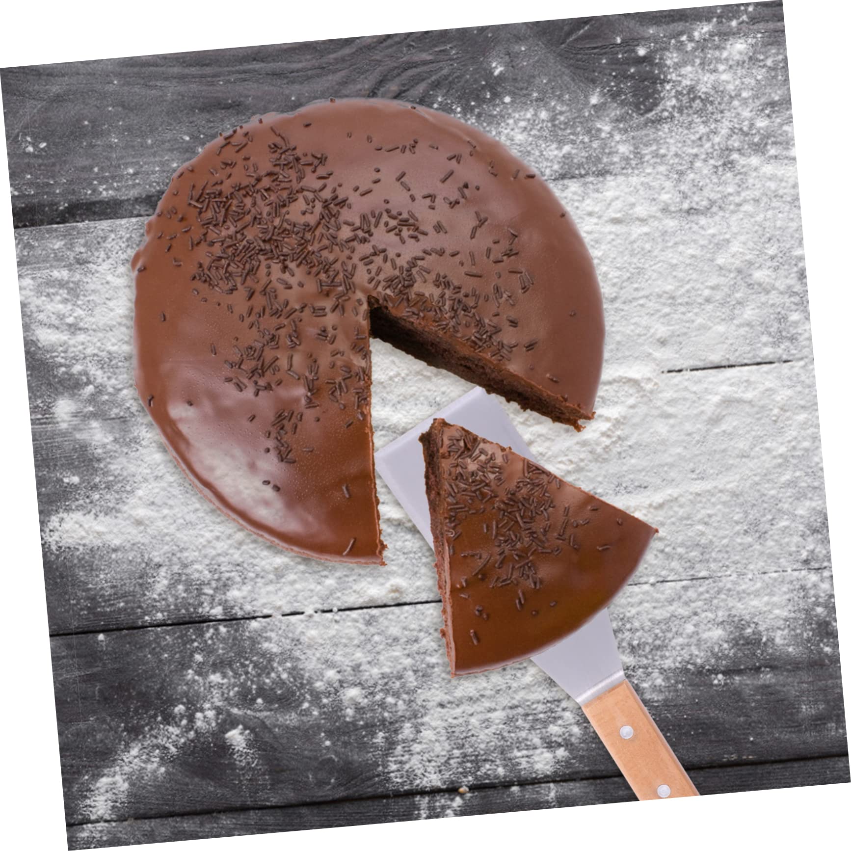 Pizzaschaufel aus Edelstahl und Holz, 5 Stück für Küche | Steak Wender, Brotschaufel, Leicht zu Reinigen, Hitzebeständiger Griff, Formstabil