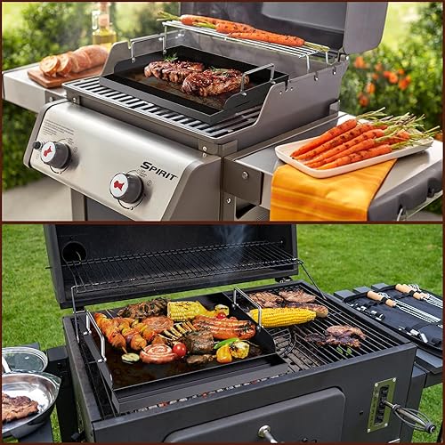 Miniatura 14 de Uniflasy Plancha reversible de hierro fundido para parrilla superior para estufa de 16 7/8 pulgadas, sartén plana, placa de plancha de hierro