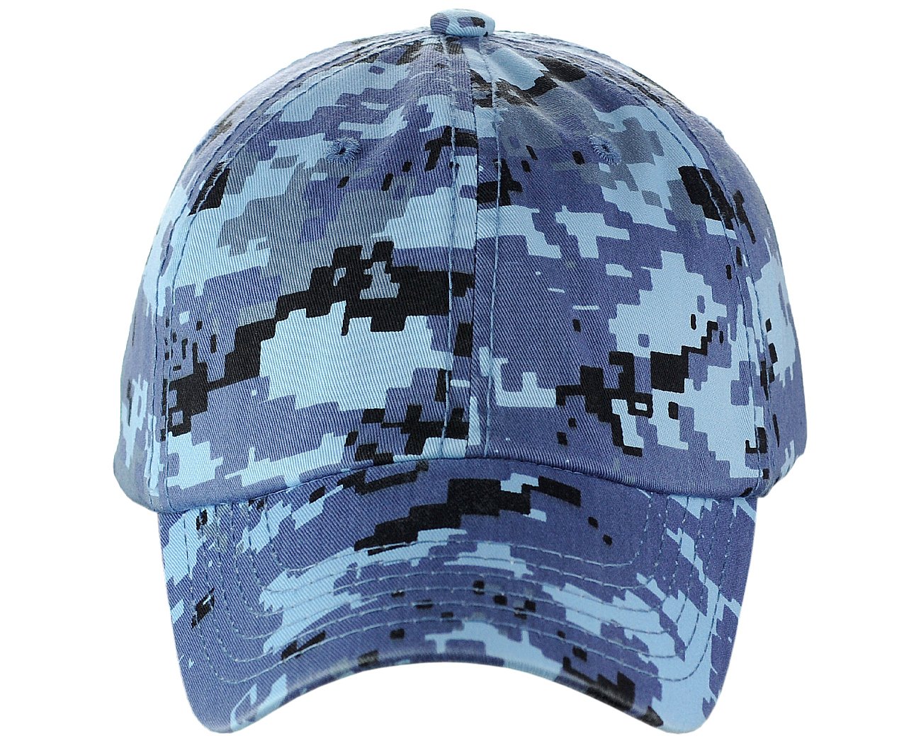 NYFASHION101 Unisex Adjustable 6-Panel Low-Profile Baseball Cap LOW100- EP Digital Blue
