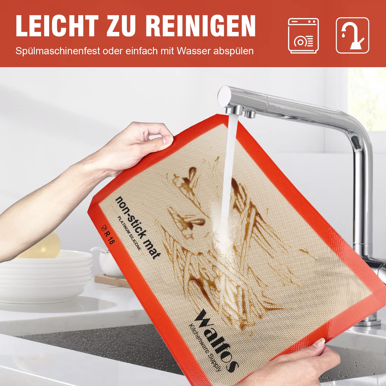 Siliconen bakmat set, niet-stick siliconen matten om te bakken. BPA
