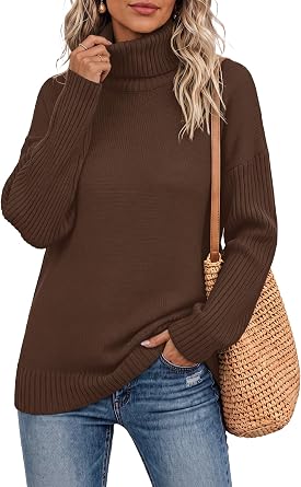 Jouica Women 2026 Fall Turtleneck Chunky Oversized Tunic Sweaters Pullover