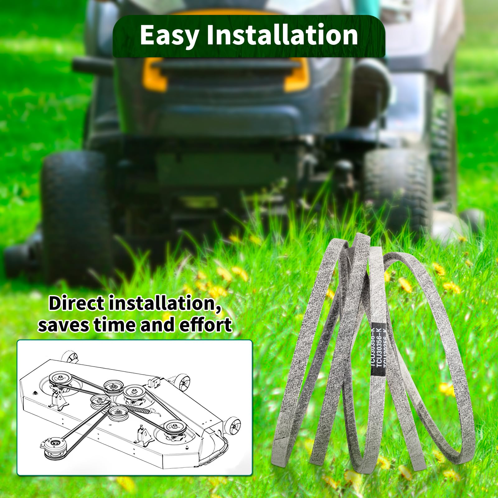 Cinghia per tosaerba da 152,4 cm, compatibile con John Dee re TCU30356 TCU35604, adatta per Ztrak Z915B Z920M Z925M, ricambio EFI Z930M Z930R Z950M Z950R Z960M