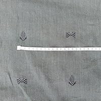 Vista 1 de Tela de lino bordada verde de flores y mariposas jacquard Textil de patrón floral de alta calidad para manualidades, ropa y proyectos de costura