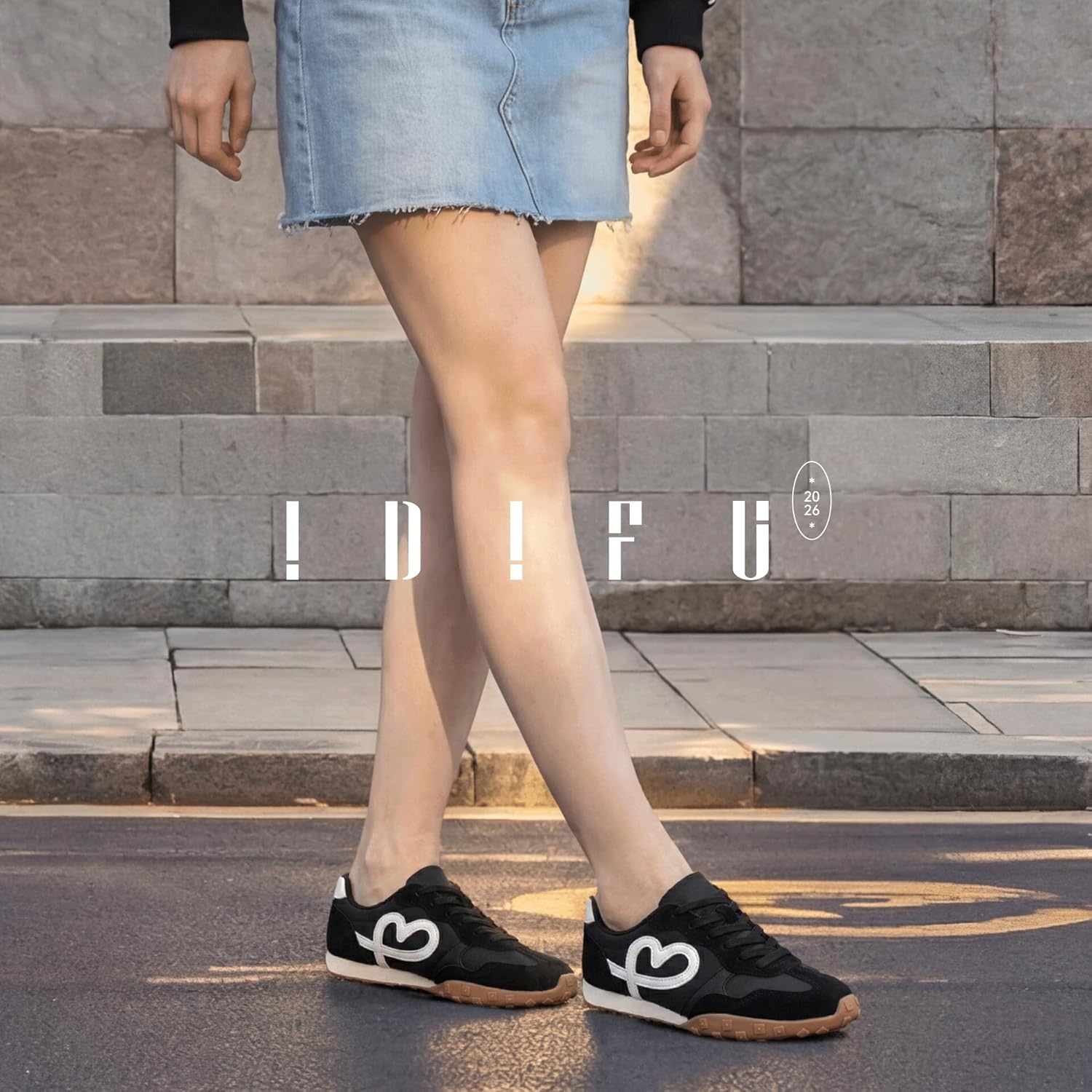 IDIFU Women's Fashion Sneakers Casual Retro Classic Shoes Work Business Tennis Walking Sneaker Trendy Comfortable Cute Non Slip Lightweight Ladies Sneakers Shoes