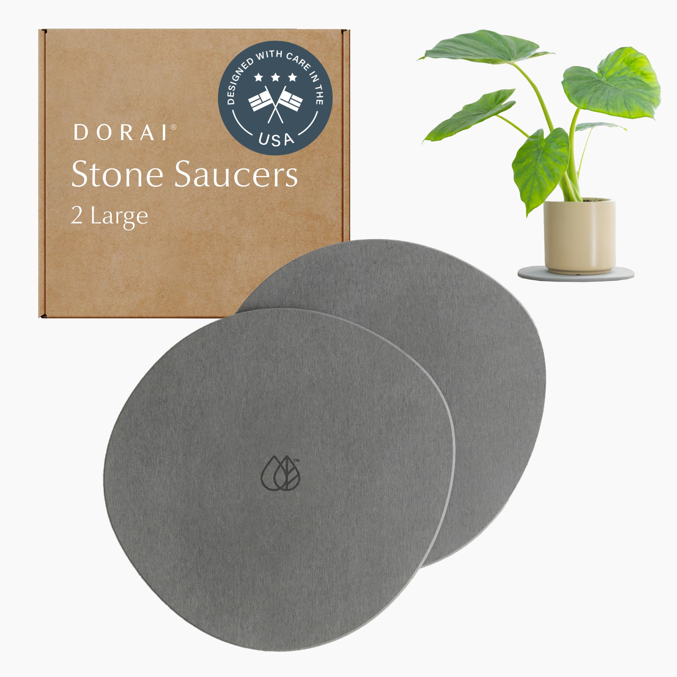 Dorai Home Stone Plant Saucer Set