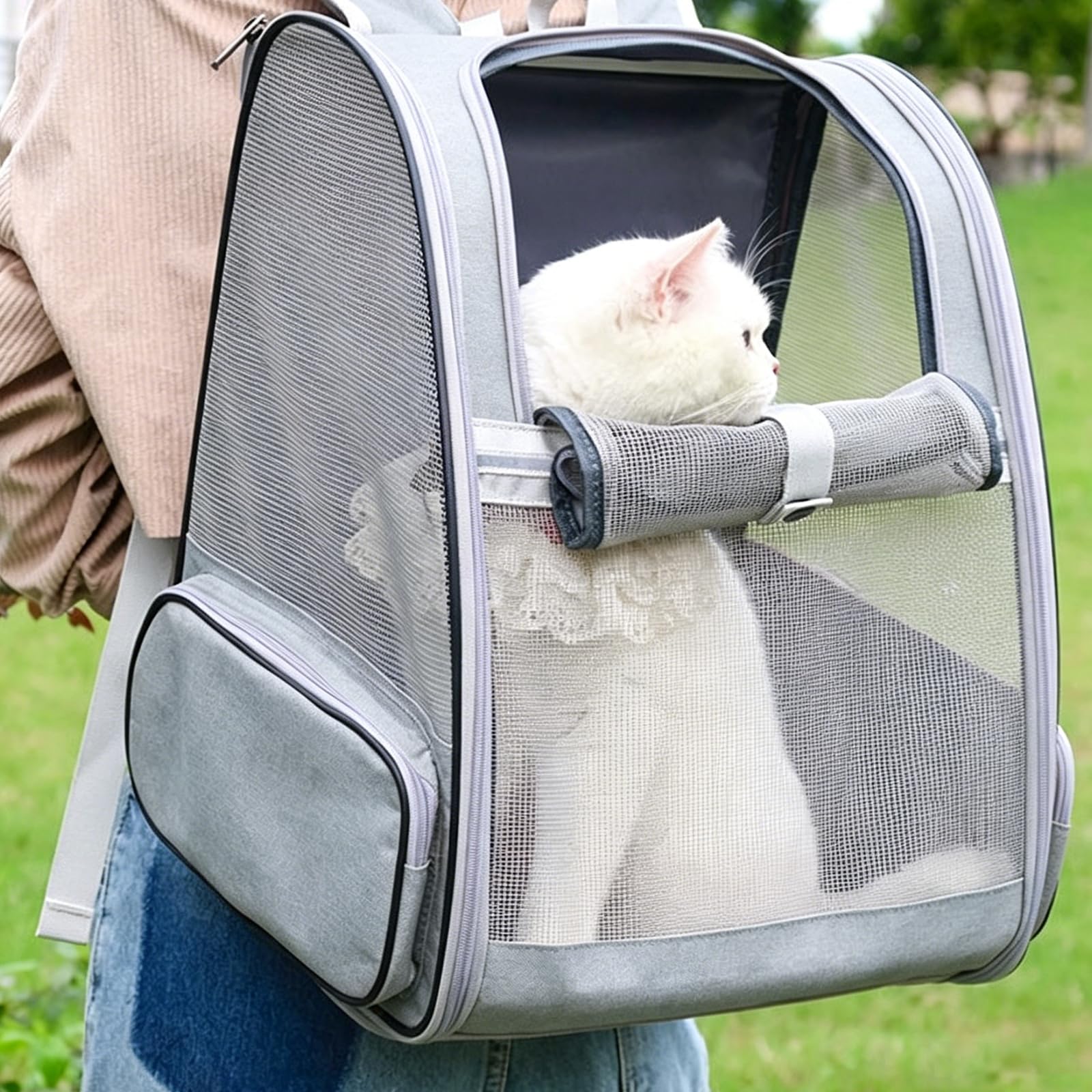 Sac À Dos De Transport pour Chien Et Chat, Sac De Transport Pliable pour Animal De Compagnie, Respirant Et Confortable pour Voyage, Randonnée Et Sortie