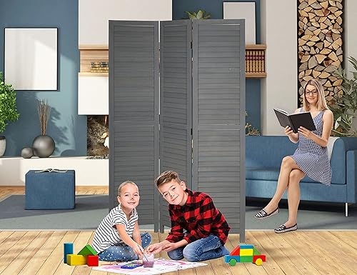 Miniatura 2 de Divisor de habitación de 3 paneles divisores de madera de 507 pulgadas de ancho y pantallas plegables de privacidad pantalla de madera de 677