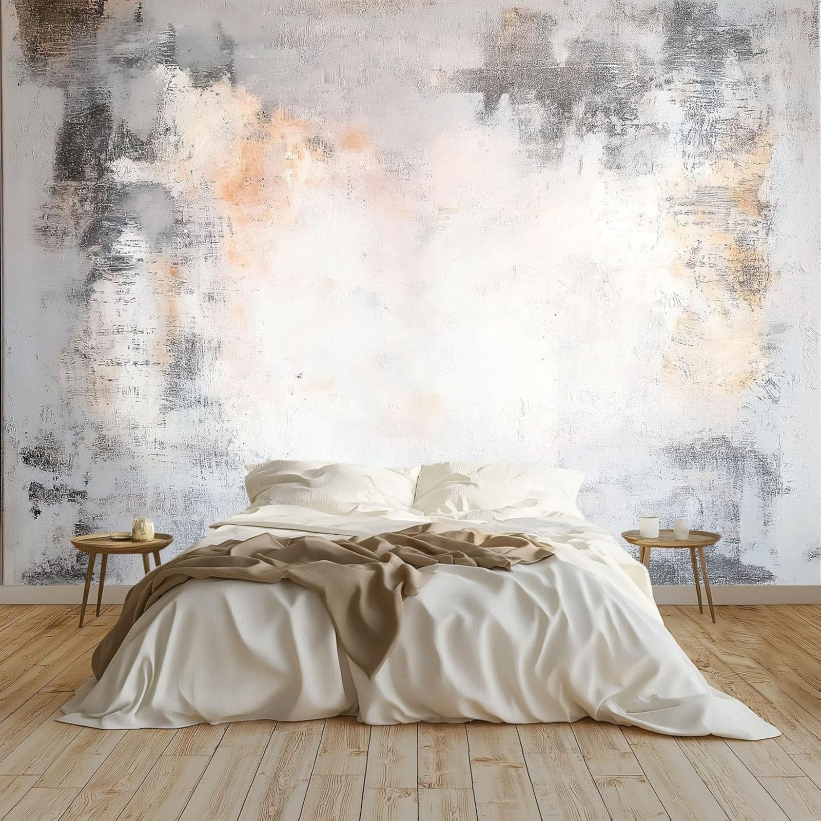 hgjdjhnf Abstract Art Watercolor Non-woven Photo Wallpaper Modern Wall Decor Grey 400cm x 280cm for Living Room Bedroom