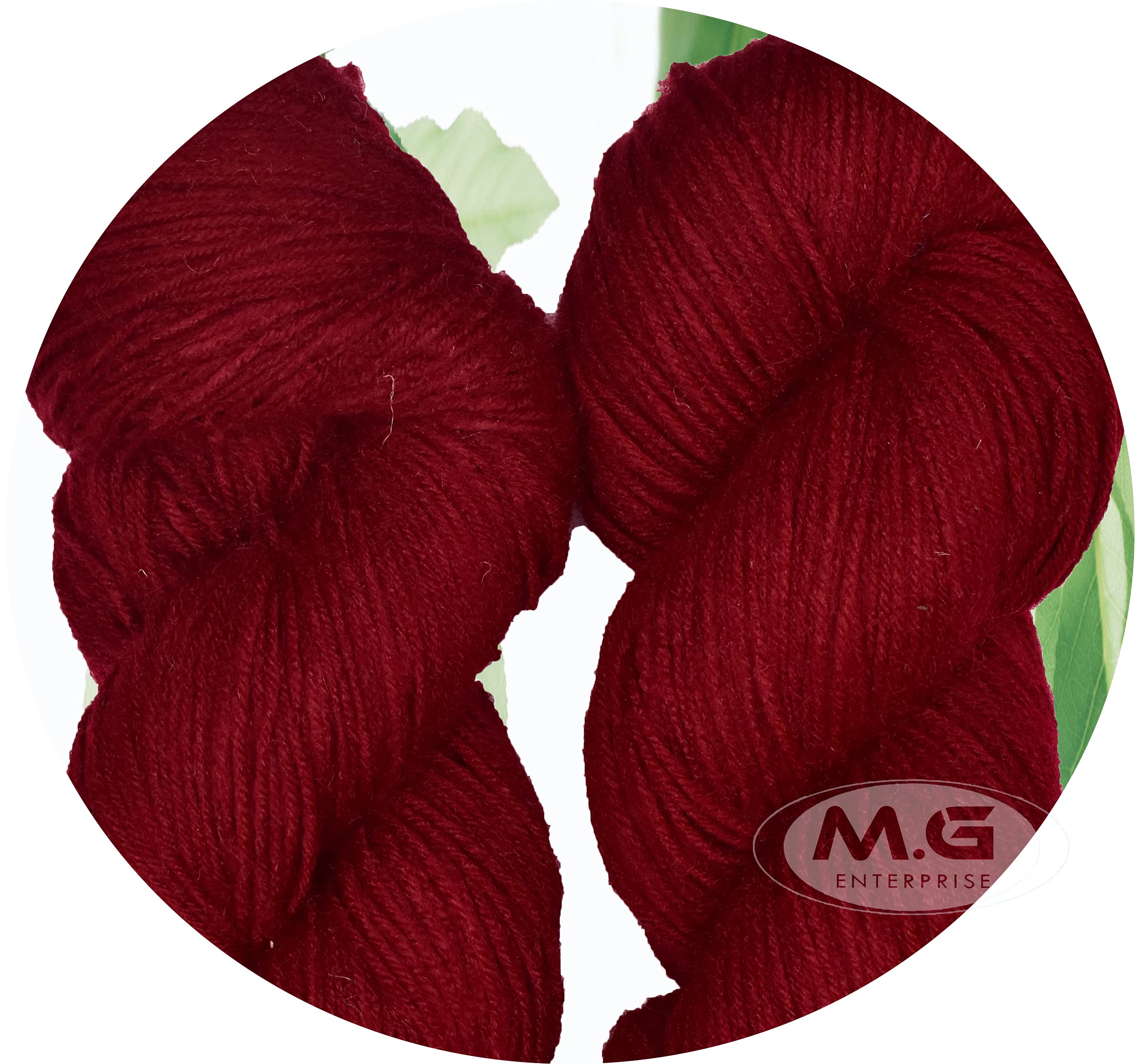 M.G ENTERPRISEVardhman Brilon Red (200 gm) Wool Hank Hand Knitting Wool/Art Craft Soft Fingering Crochet Hook Yarn, Needle Knitting Yarn Thread Dyed BJH
